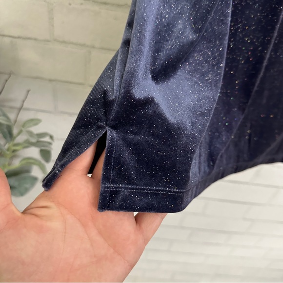 OLD NAVY Blue Sparkle Velvet Ruffle Sleeve Top - Picture 4 of 9